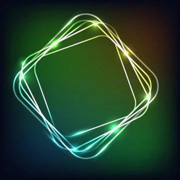 Abstract neon background with rounded rectangle イラスト素材