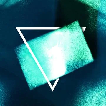 Abstract neon background with a triangular frame with a place for a quote ... Stock Photos