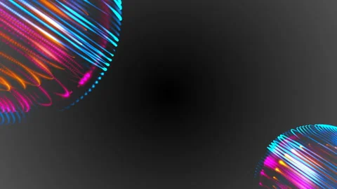 Abstract neon background. Two spheres. luminous swirling. Glowing spiral cover Stock Footage 89072343