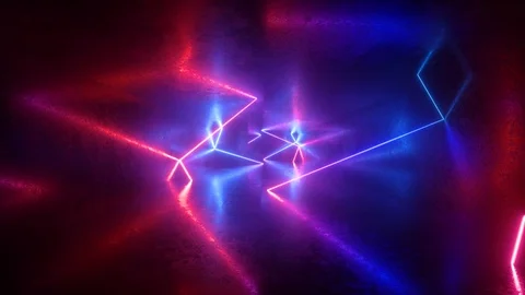 Abstract neon background, ultraviolet light, pink blue glowing lines, flight 動画素材 108101049