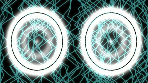Abstract Neon Bio-Circuitry Design Loop on Dark Tech Background Stock Footage 336769927