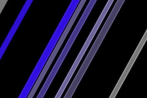 Abstract neon blue and gray lines on black background Stock Illustration