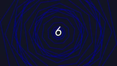 Abstract Neon Blue Digital Hypnotic Tunnel Vortex Background Stock Footage 342093683
