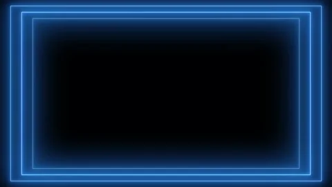 Abstract Neon Blue Frame Endless Tunnel Seamless Loop. Stock Footage 171472818