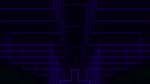 Abstract neon blue geometric lines forming futuristic circuit board background Stock Footage 330088285