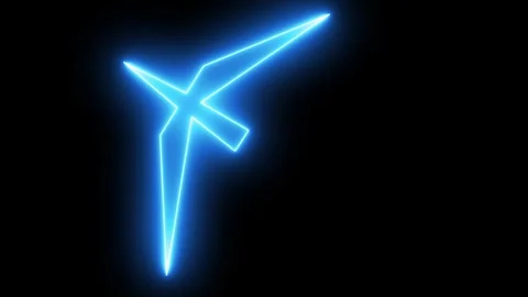 Abstract Neon Blue Geometric Shape Glowing Light Overlay Dark Background Fu.. Stock Footage 338371827
