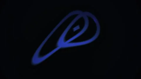 Abstract Neon Blue Glowing Loop Shapes Morphing and Spinning on Dark Backgr.. Stock Footage 345277951