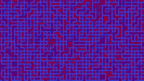 Abstract Neon Blue Grid Pattern on Red Purple Background Wallpaper Stock Footage 310999195