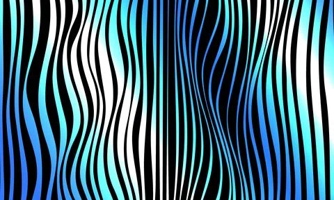 Abstract Neon Blue Vertical Wavy Lines Background. shiny color. Stockillustratie