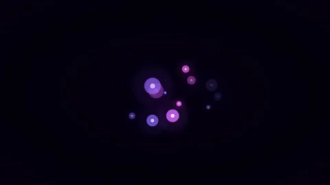Abstract Neon Bokeh Circles Background Animation on Dark Empty Space Stock Footage 336837241