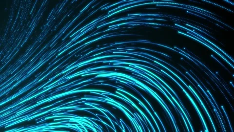 Abstract neon bright curved light lines. Animation background with colorful g Stock Footage 318227295
