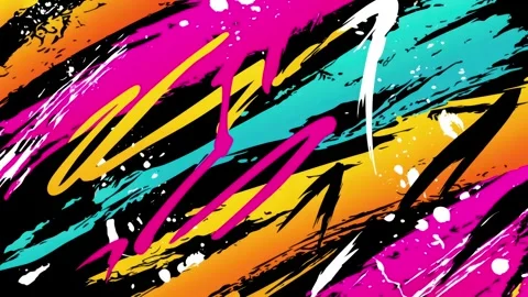 Abstract Neon Brush Stripe Background With Arrows and Paint Strokes Видео 315538903