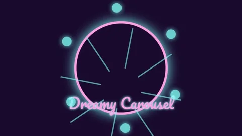 Abstract Neon Carousel Spinning Logo Design Animation Background Stock Footage 336889613