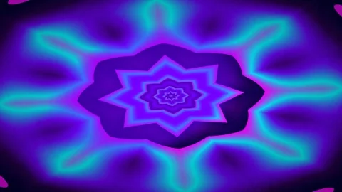 Abstract Neon Centering Shapes Exploring Vibrant Colors in a Dynamic Light .. Stock Footage 327605364