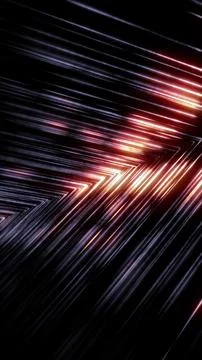 Abstract neon chevron lines background with red and gold glow Stock Illustration