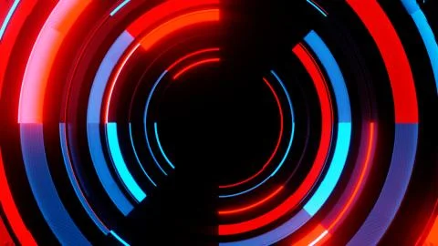 Abstract neon cicles with black empty copy space inside Illustrazione stock