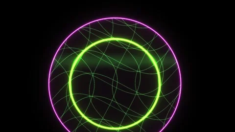 Abstract Neon Circle Animation with Dynamic Wave Patterns and Pulsing Light.. 動画素材 340522844