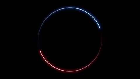 Abstract Neon Circle Animation with Red and Blue Light Stock Footage 304114186