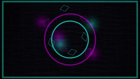 Abstract neon circle background technology glow data visualization futurist.. Stock Footage 344248749