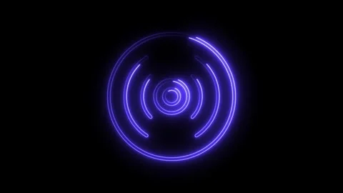 Abstract neon circle design element loop on black background 動画素材 308287266