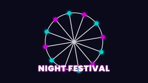 Abstract neon circle festival pattern on dark futuristic background design Stock Footage 336805068