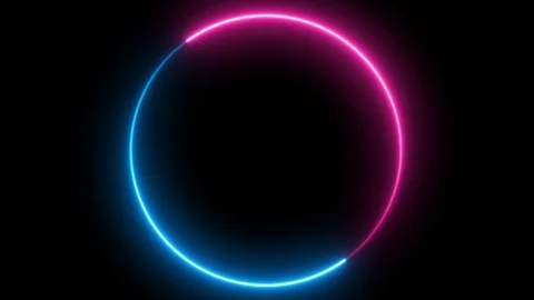 Abstract neon circle , fluorescent light. Loop animation. Stock Footage 106947370
