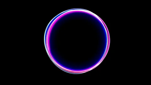 Abstract neon circle , fluorescent light. Loop animation. Video stock 107863435