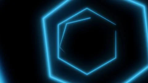 Abstract neon circle loop blue motion background. Glowing circular element with イラスト素材