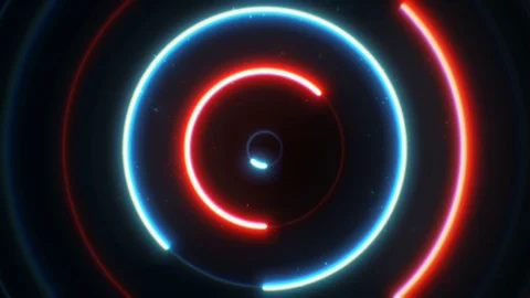 Abstract Neon Circles Background Animation Loop Stock Footage 122934592