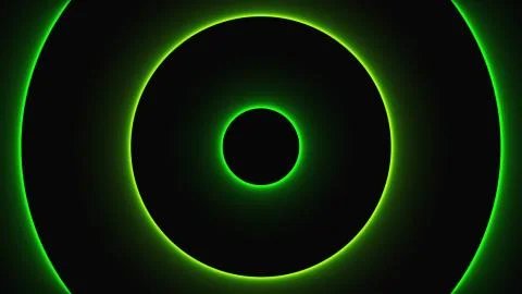 Abstract neon circles, computer generated. 3d rendering of futuristic shining Stock Illustration