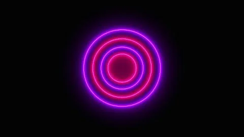 Abstract neon circles form an endless tunnel, computer generated. 3d rendering Illustrazione stock