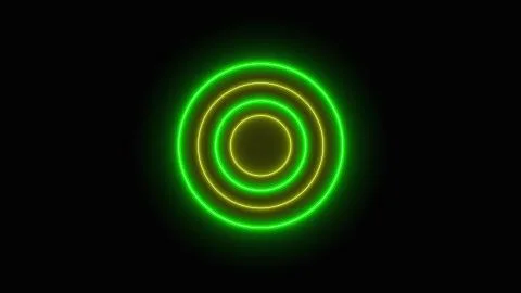 Abstract neon circles form an endless tunnel, computer generated. 3d rendering Illustrazione stock