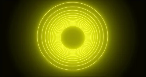 Abstract neon circles frame drawing on the dark background and leaving empty Stock Footage 104497836
