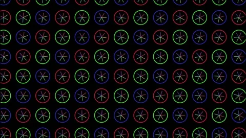 Abstract Neon Circles Pattern Animation on Black Background 库存影片 318131639