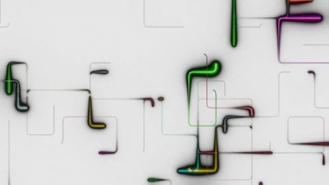 Abstract Neon Circuit Lines Glowing On Black Background Stock Footage 335589335
