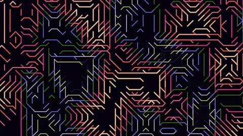 Abstract Neon Circuit Pattern Dynamic Tech Inspired Visual. Stock Footage 328695293