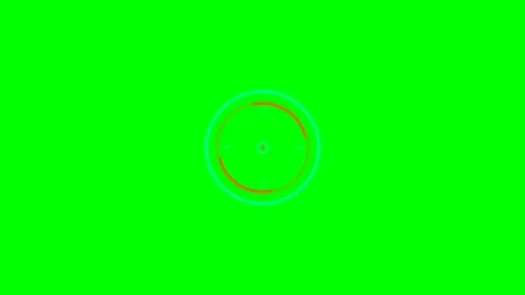 Abstract neon circular graphic element isolated on a vibrant green background Video stock 341839265
