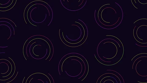 Abstract neon circular lines background with colorful glowing rings animation 動画素材 330069039