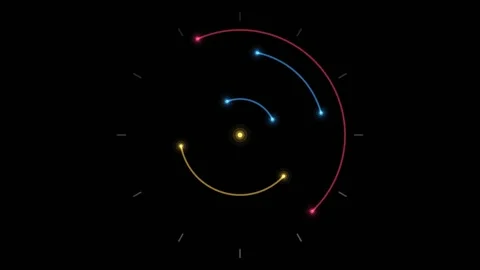 Abstract Neon Circular Loading Animation Stockbeeldmateriaal 342830322