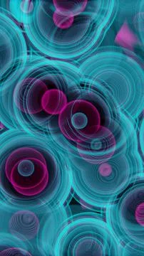 Abstract Neon Circular Patterns with Vibrant Cyan and Magenta Stock Illustration