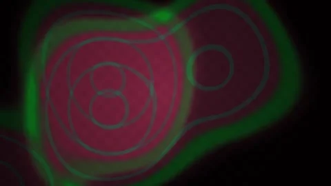 Abstract Neon Circular Pulsing Light Patterns in Dark Space. Stock Footage 340522826