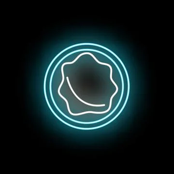 Abstract neon circular shape with wavy lines Illustrazione stock