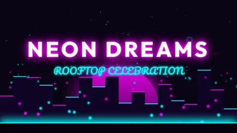 Abstract Neon Cityscape: Synthwave Grid Sunset Night Background Animation Stock Footage 336879637