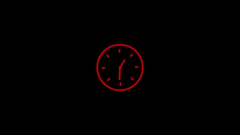 Abstract neon clock icon animation background. Stock Footage 306558372