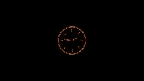 Abstract neon clock icon animation background. Stock Footage 306558387