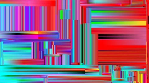 Abstract neon colors stripes, data noise, glitch, seamless looping Stock Footage 134365105