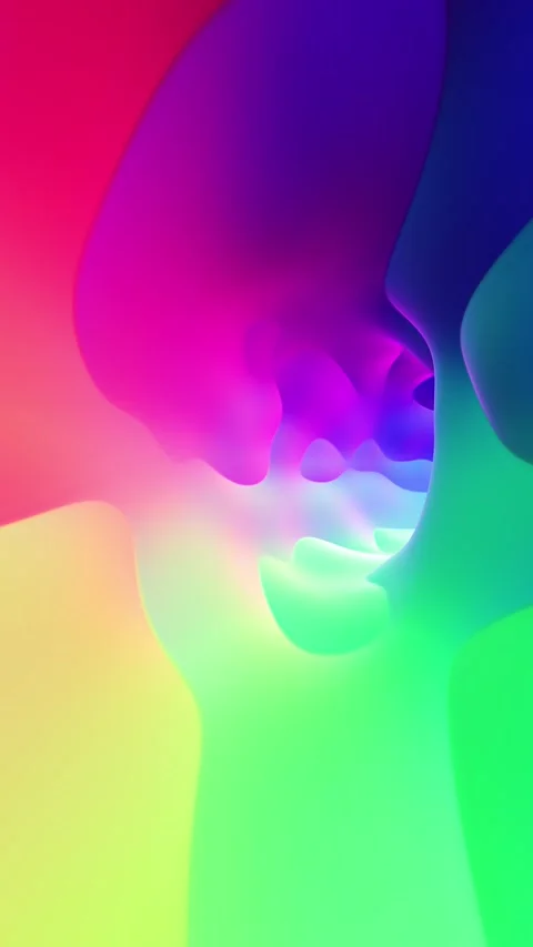Abstract neon colourful light 3d loop motion graphic vertical background Stock Footage 345055024