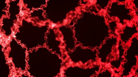 Abstract neon connection motion background loop red Stock Footage 88909233