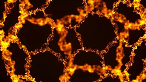 Abstract neon connection motion background orange Video stock 88909236