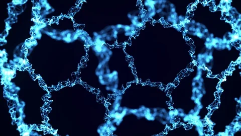 Abstract neon connection motion background blue Stock Footage 88918601